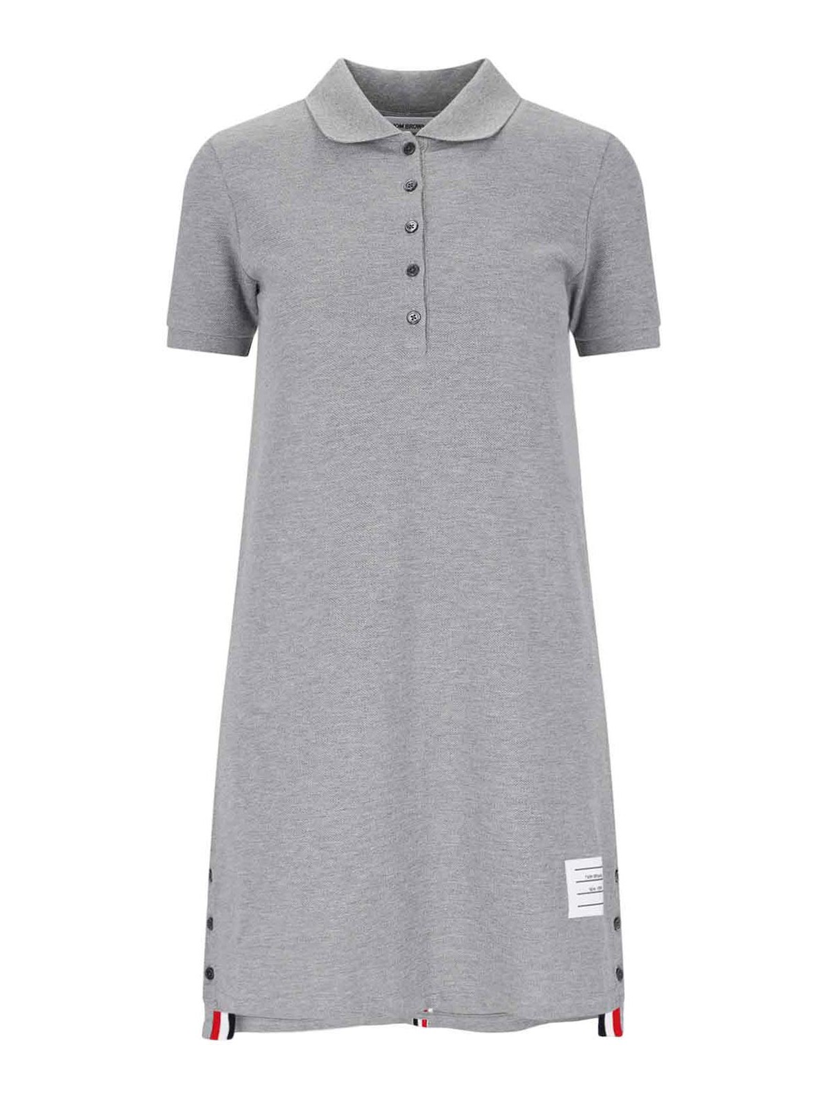 Shop Thom Browne Mini Knitted Dress In Grey