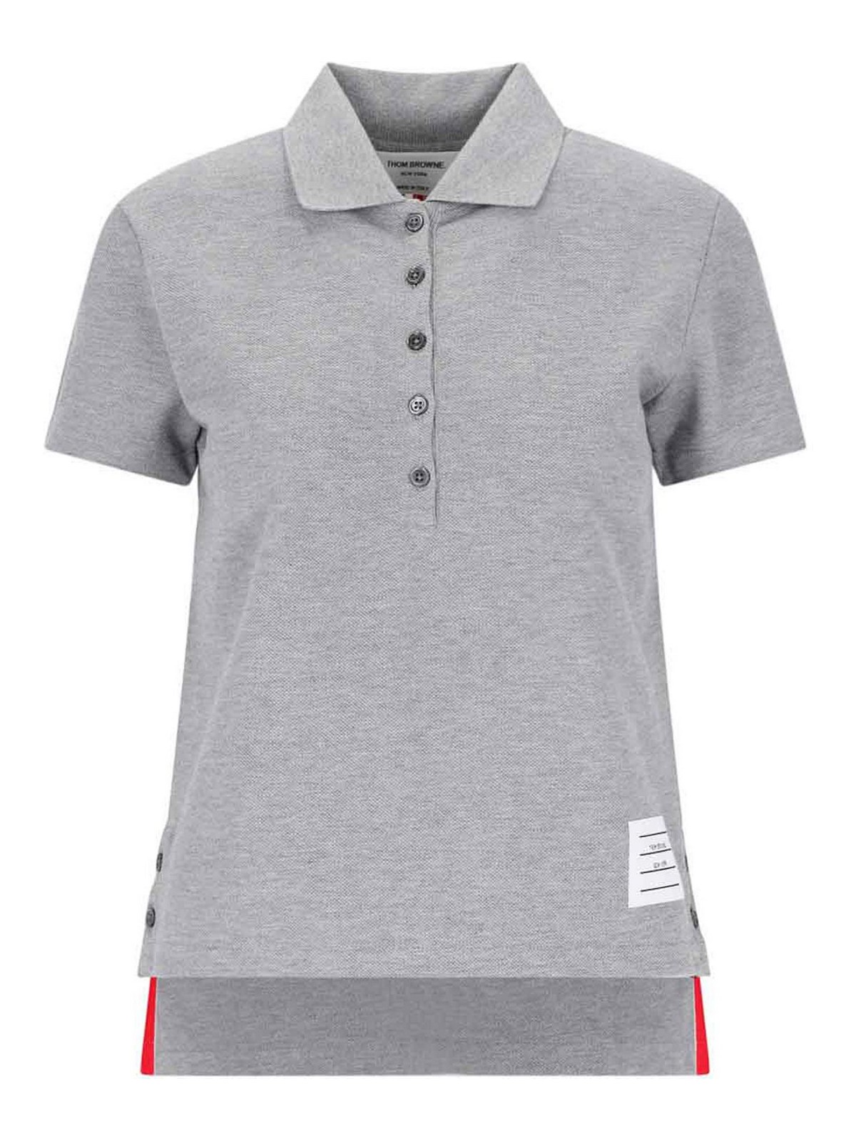 THOM BROWNE POLO SHIRT WITH TRICOLOR DETAIL ON THE BACK