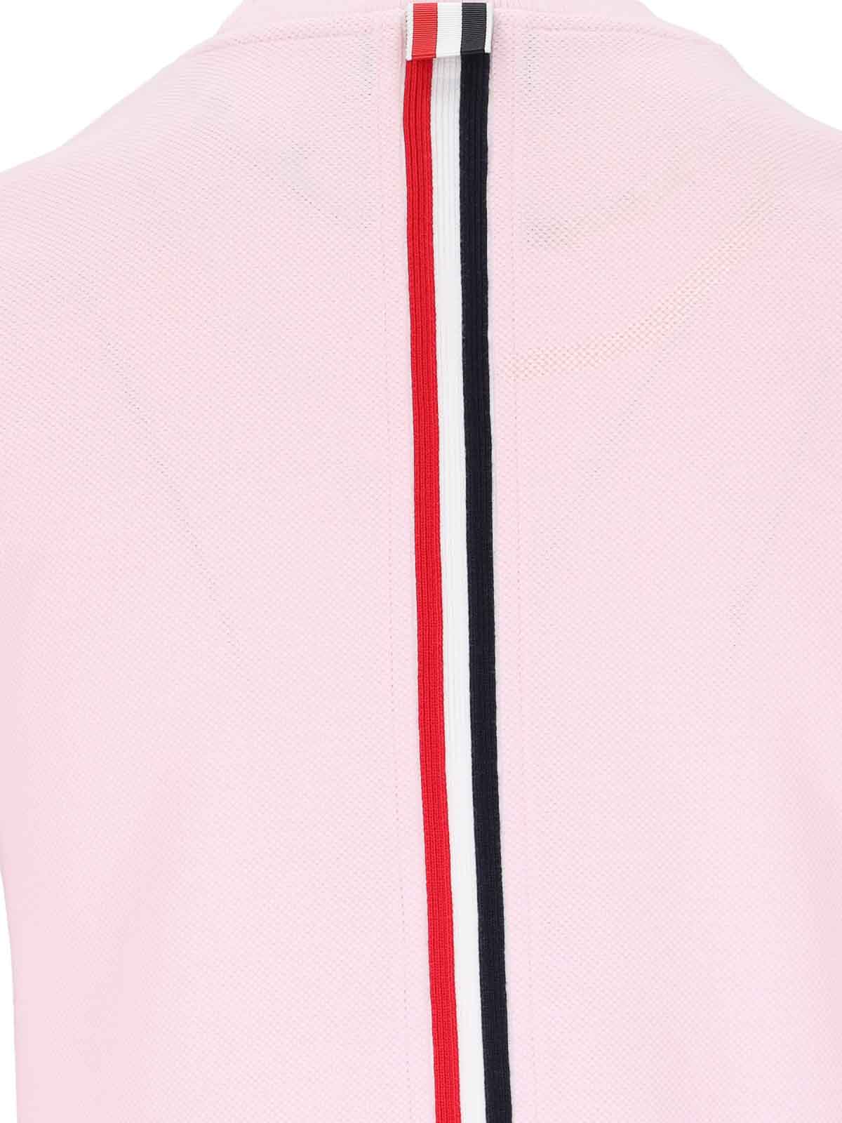 Shop Thom Browne Retro Tricolor Detail T-shirt In Nude & Neutrals