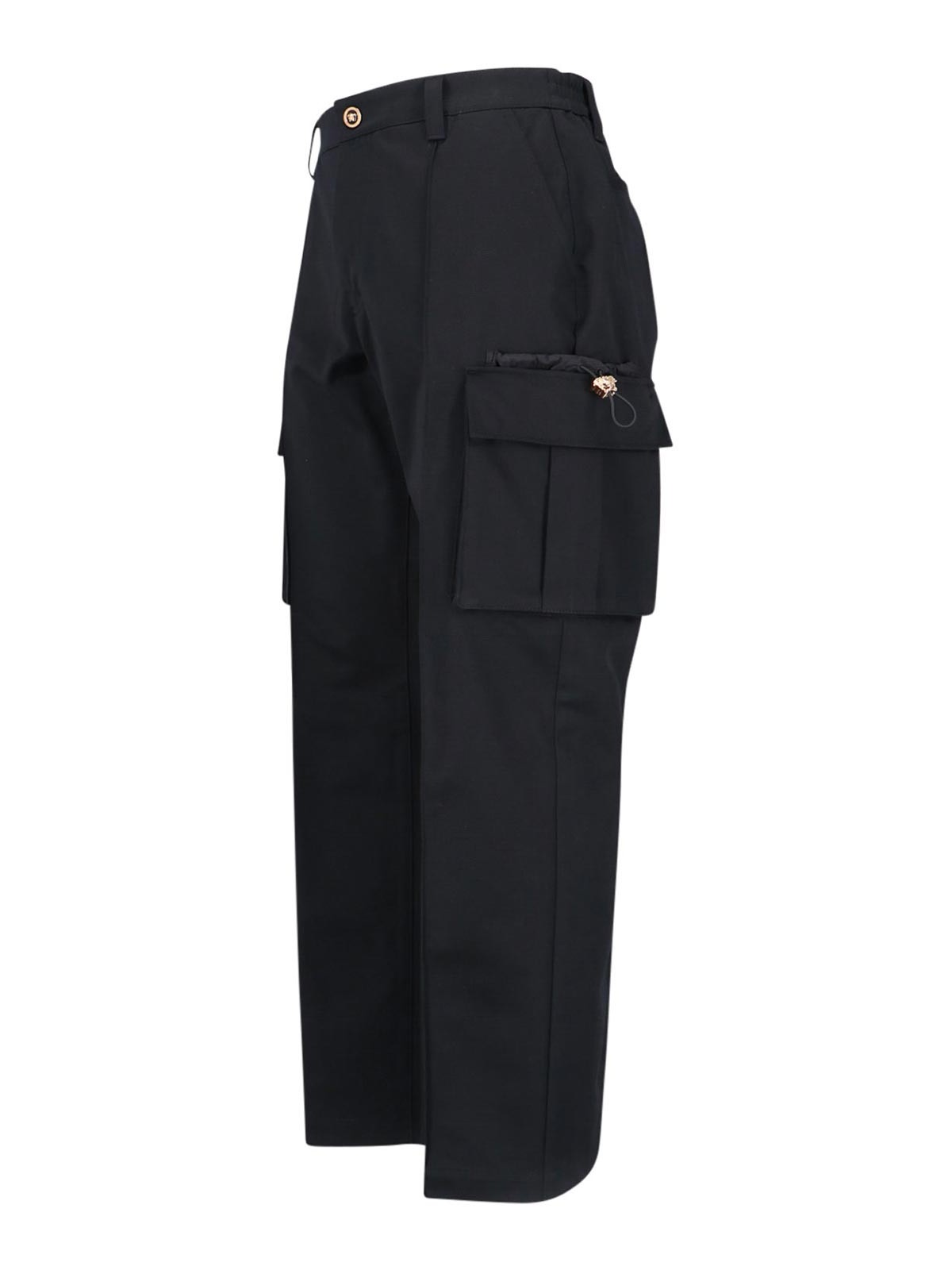 Shop Versace Cargo Pants In Black