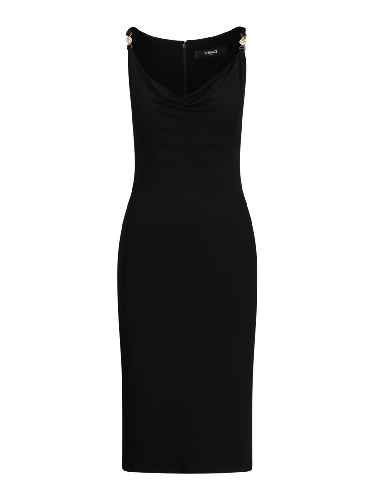 Shop Versace Vestido Midi - Negro In Black