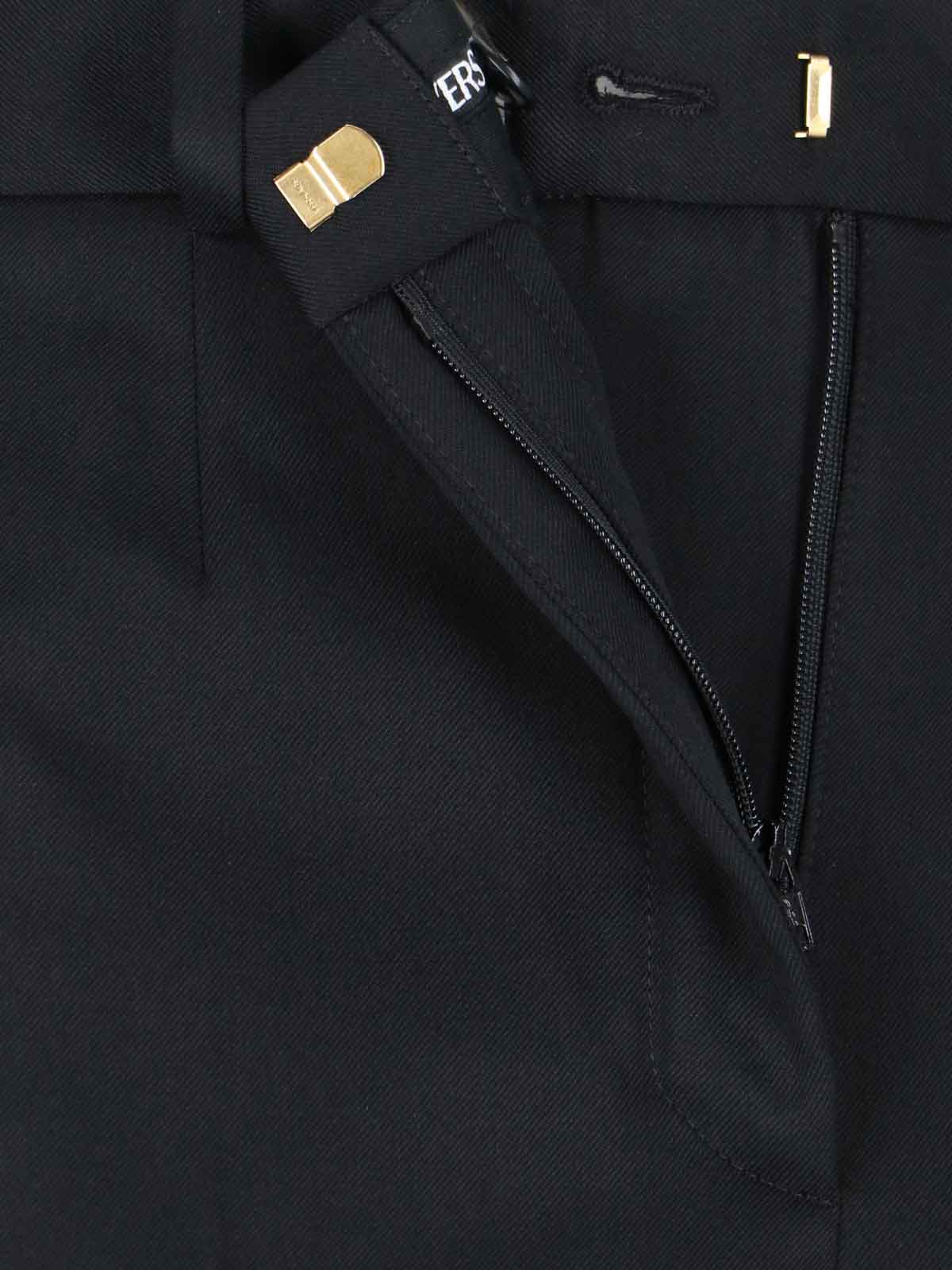 Shop Versace Pantaloni Slim In Black