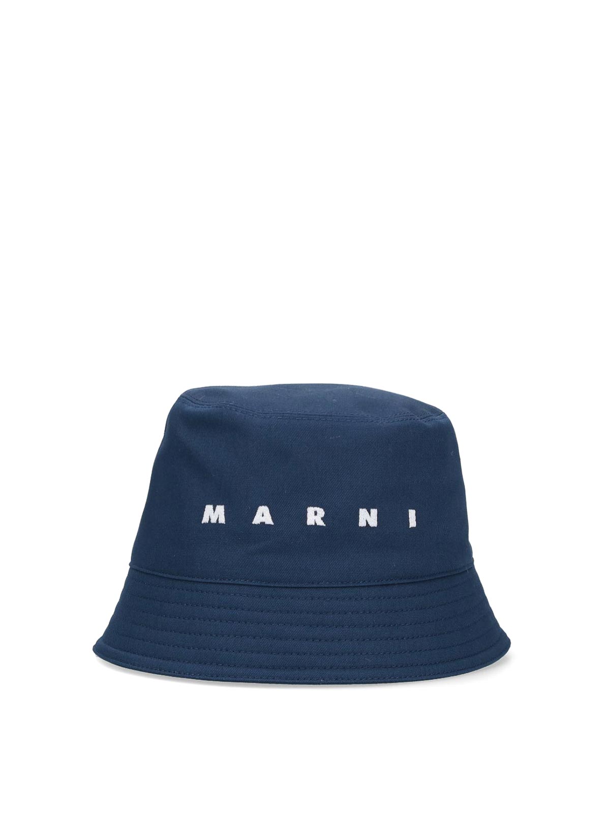 Shop Marni Bucket Logo Hat In Blue