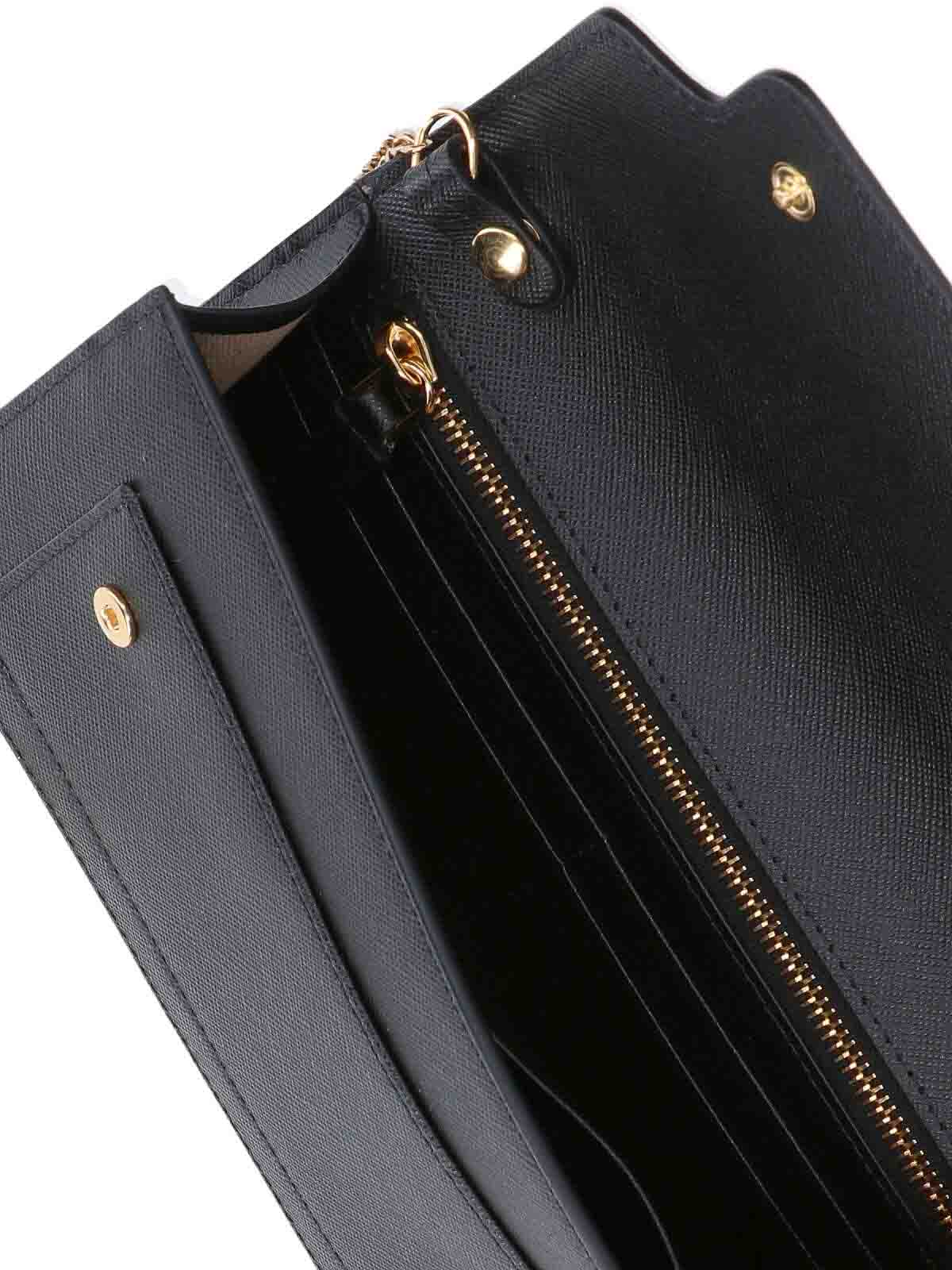 Shop Marni Logo Shoulder Wallet In Black