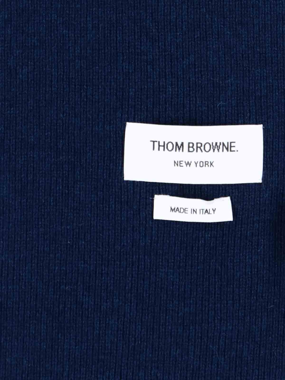 Shop Thom Browne Scarf Detail In Blue