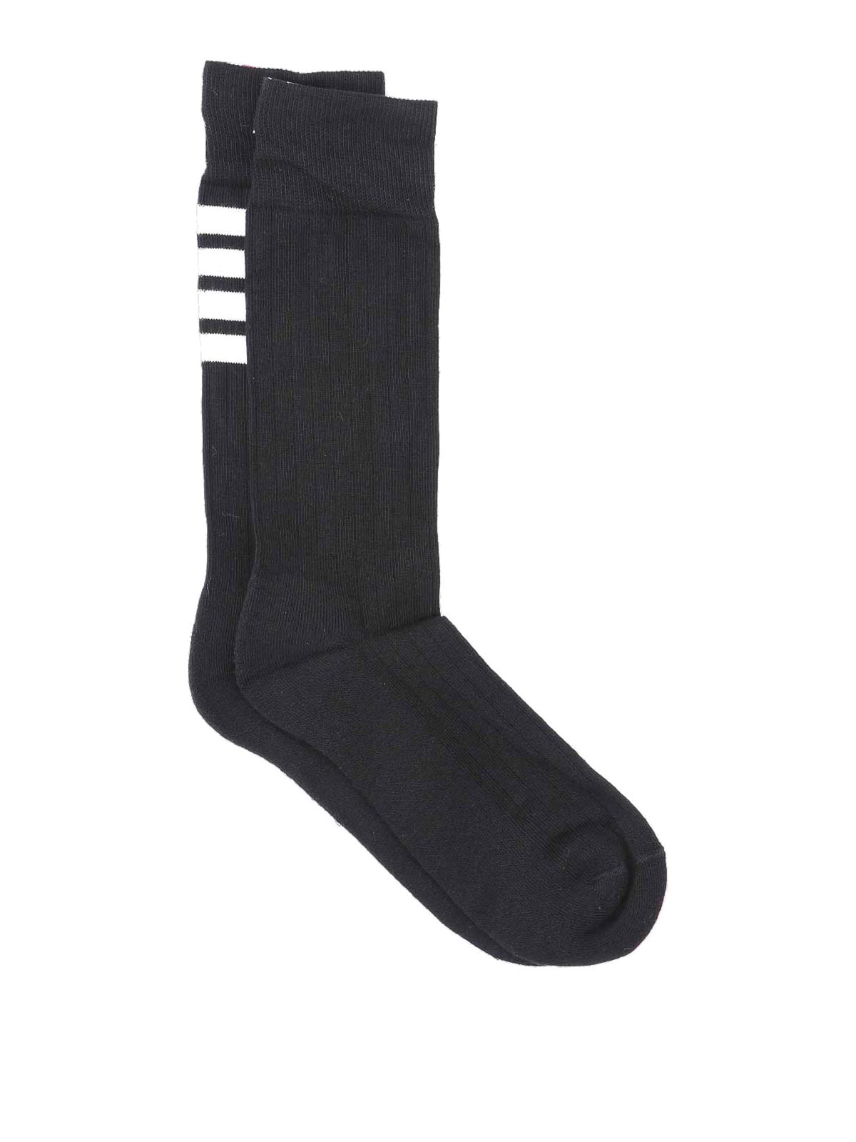 Thom Browne Logo Socks In Black