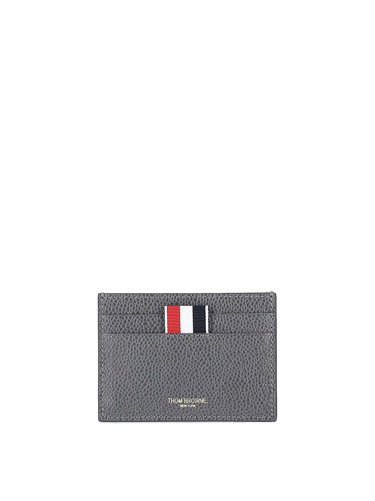 Shop Thom Browne Card Holder In Grey