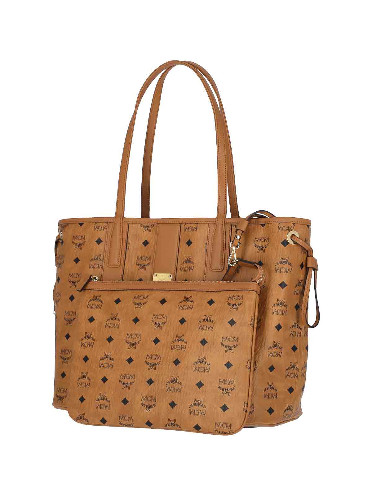 Shop Mcm Tote Bags In Brown