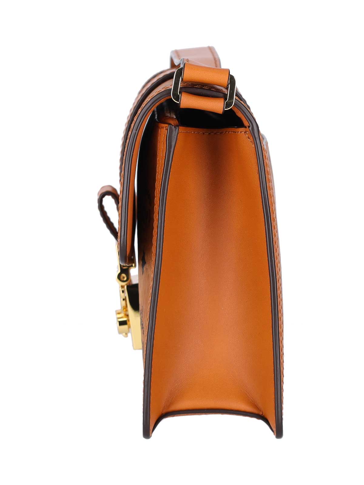 Shop Mcm Small Shoulder Bag In Brown