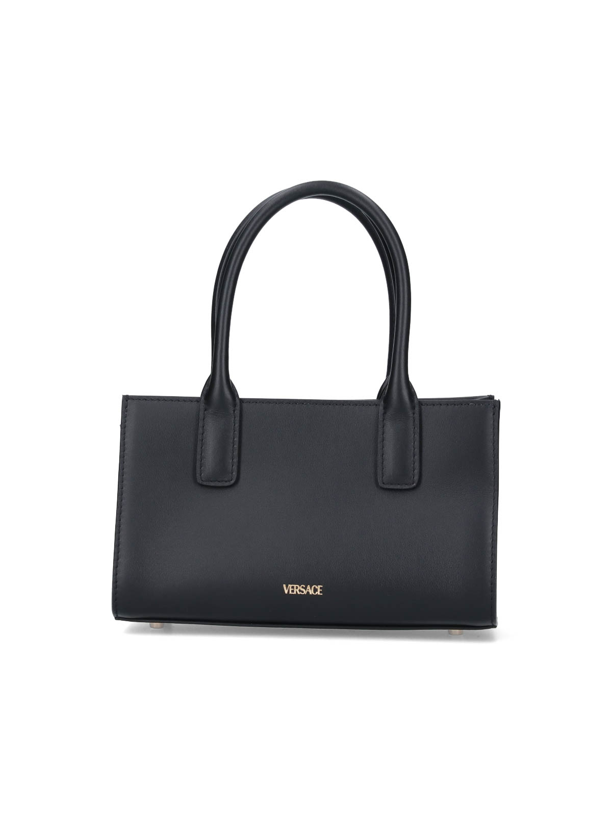 Shop Versace Shopper Hand Bag In Black