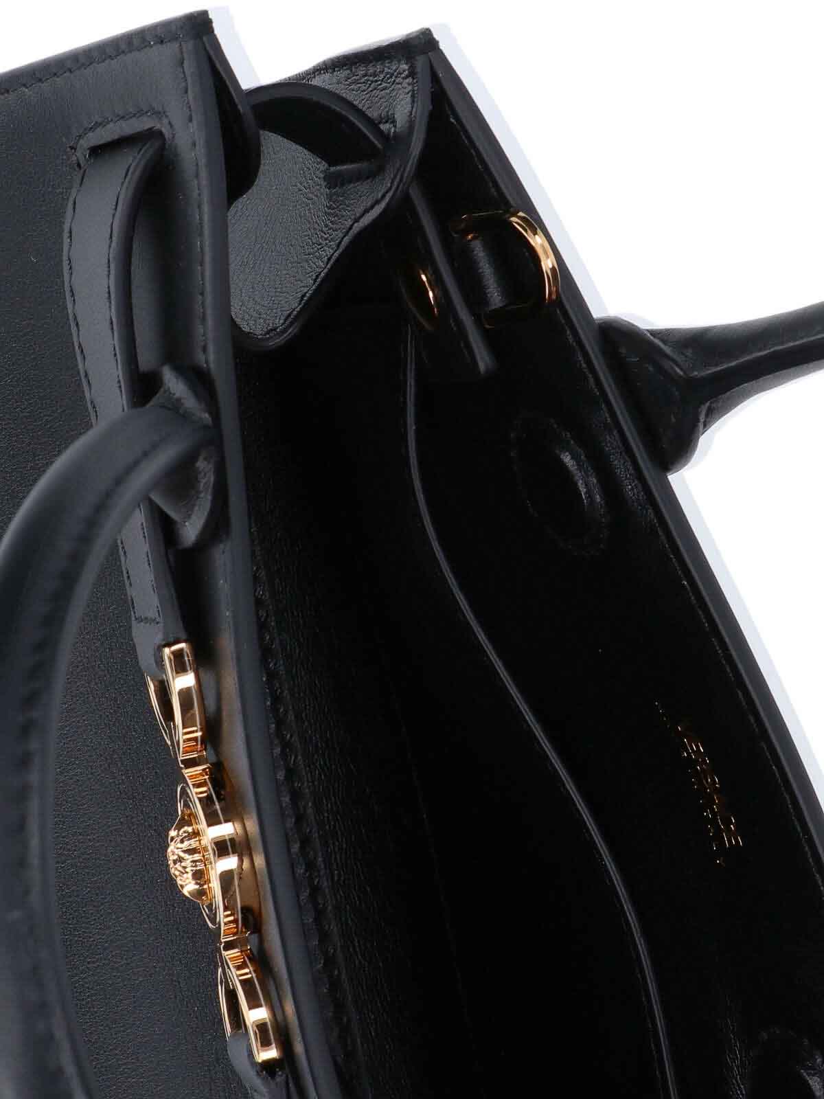 Shop Versace Shopper Hand Bag In Black