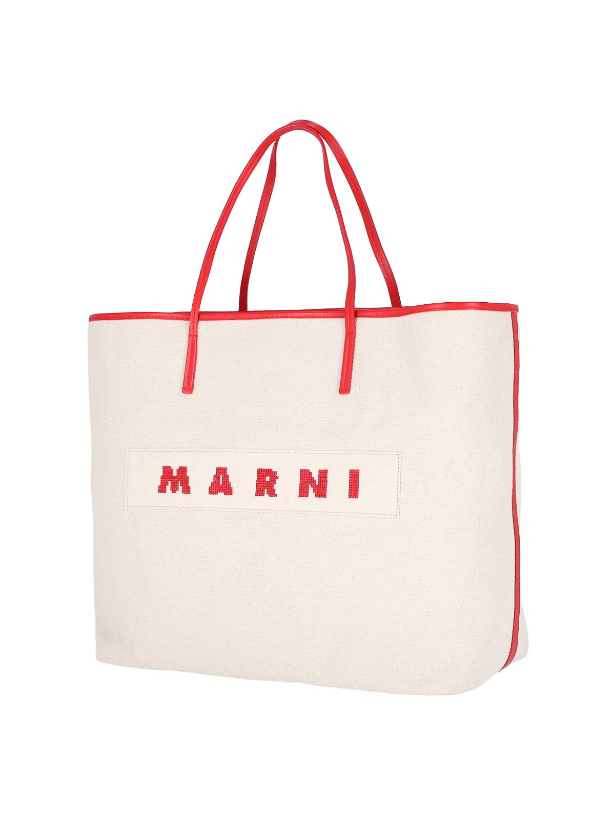 Shop Marni Logo Tote Bag In White