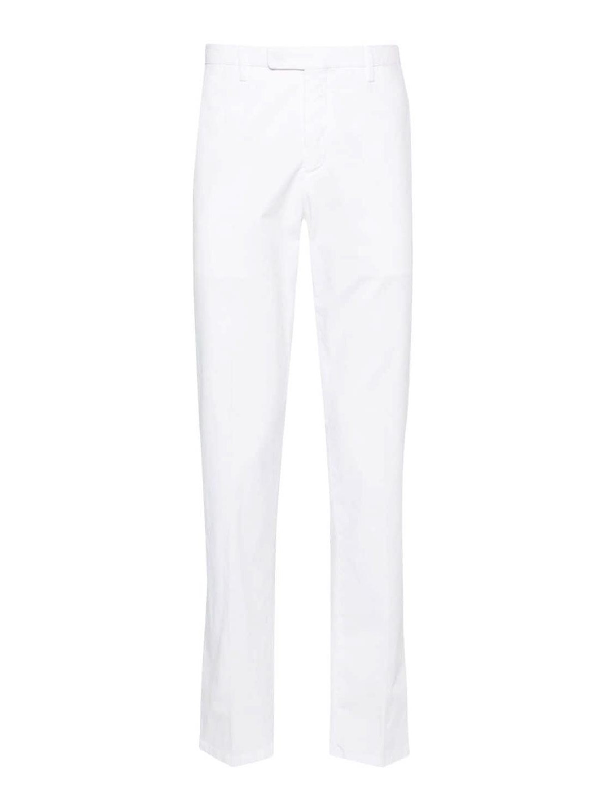 Shop Boglioli Cotton Trousers In Blanco