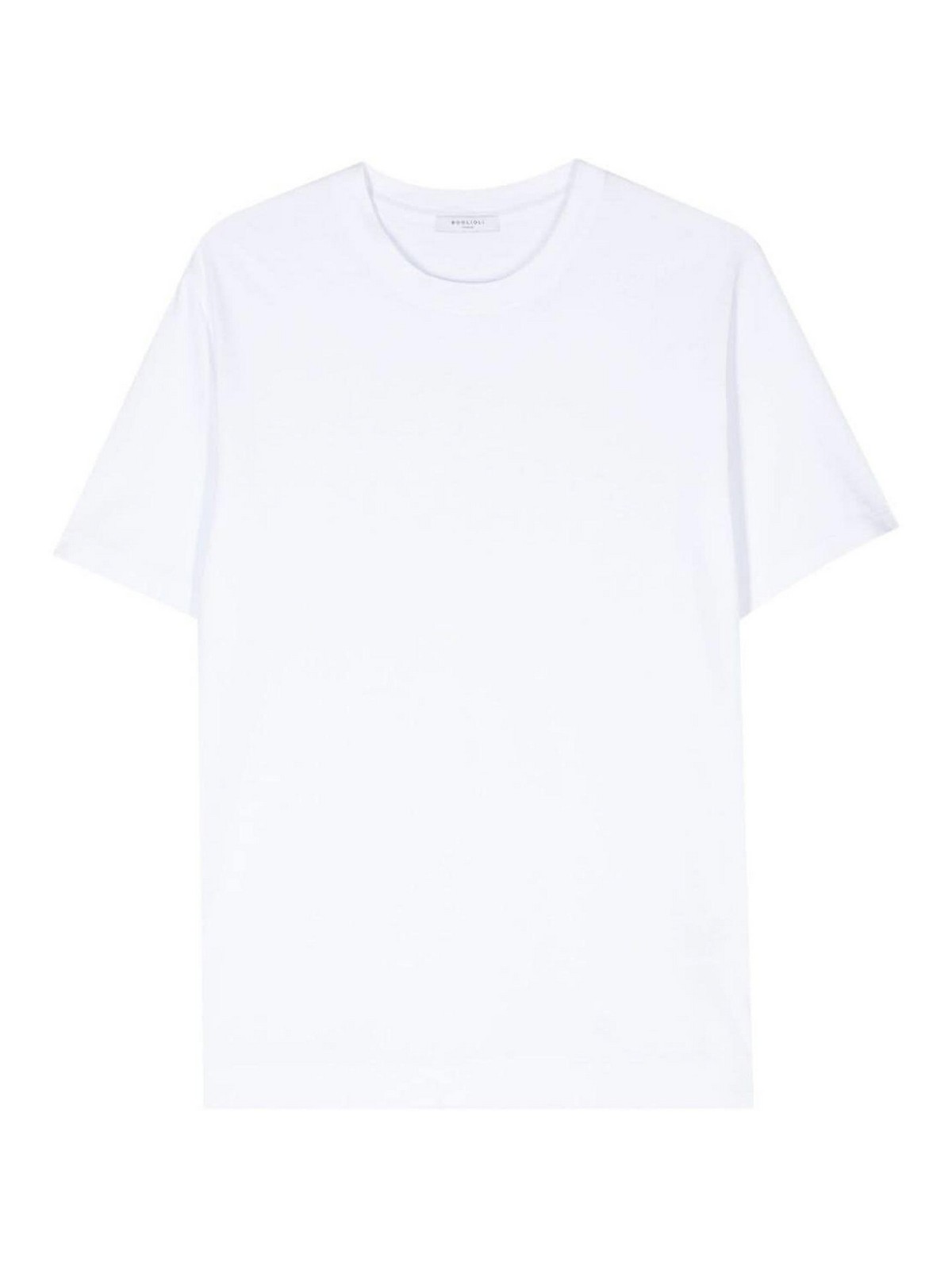 Boglioli Crew-neck Cotton T-shirt In White Colour