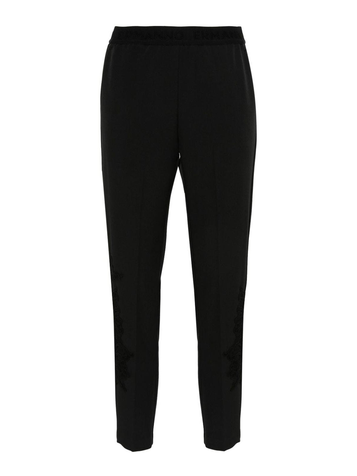 Shop Ermanno Firenze Embroidered Trousers In Negro
