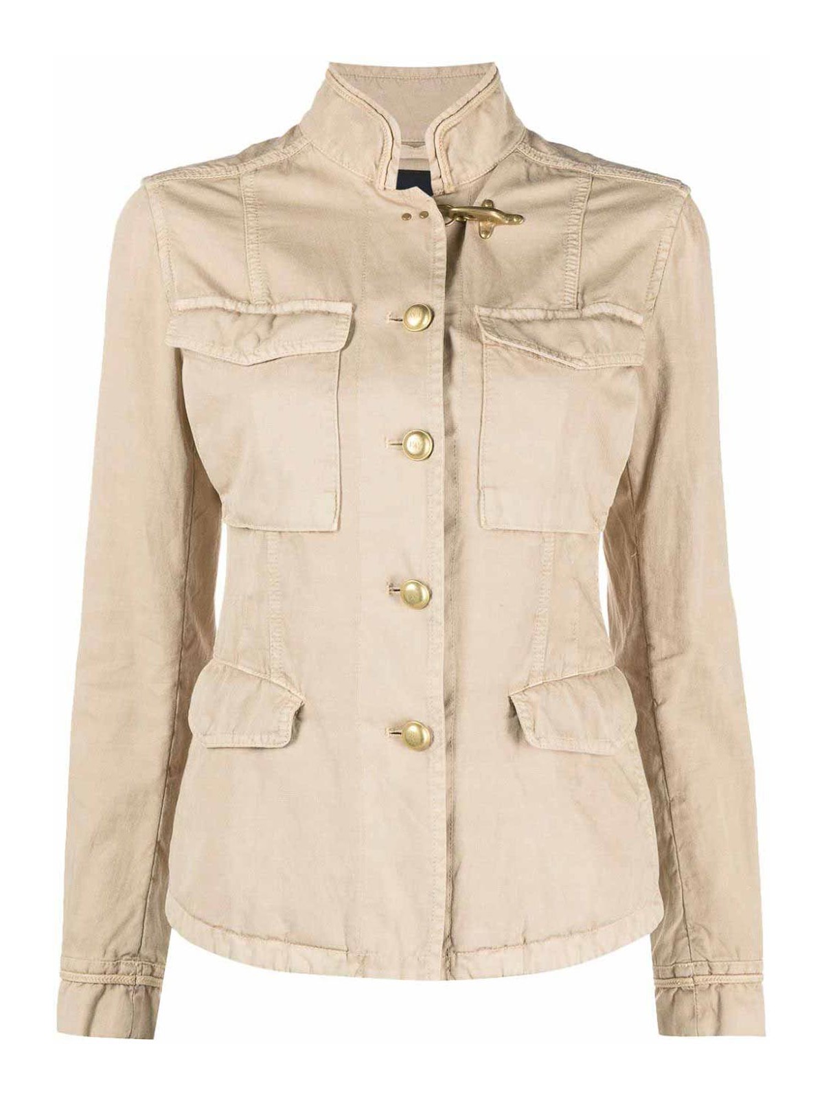 Shop Fay Cotton And Linen Blend Saharan Jacket In Beis