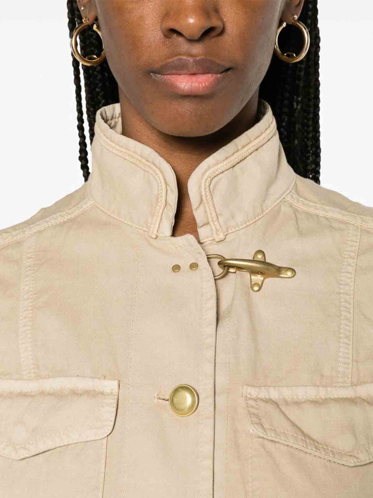 Shop Fay Cotton And Linen Blend Saharan Jacket In Beis