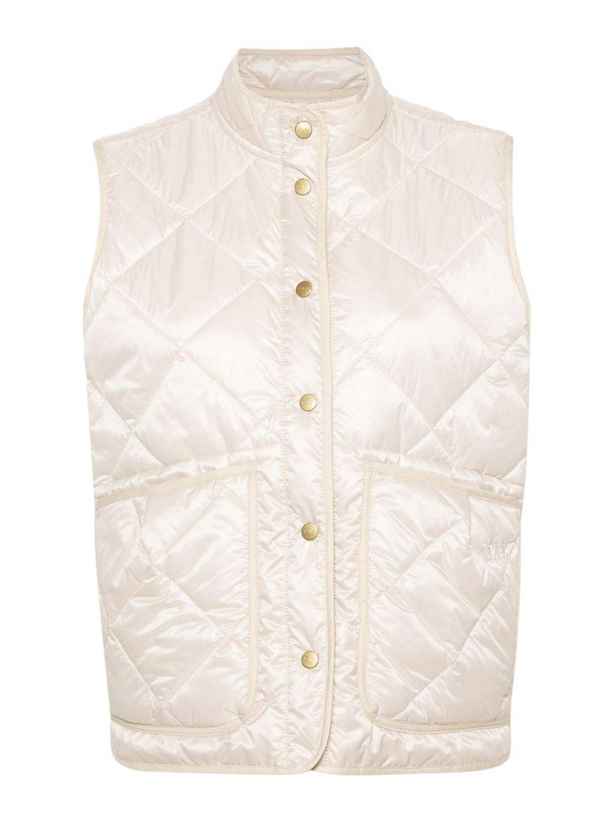 Shop Fay Quilted Down Vest In Blanco