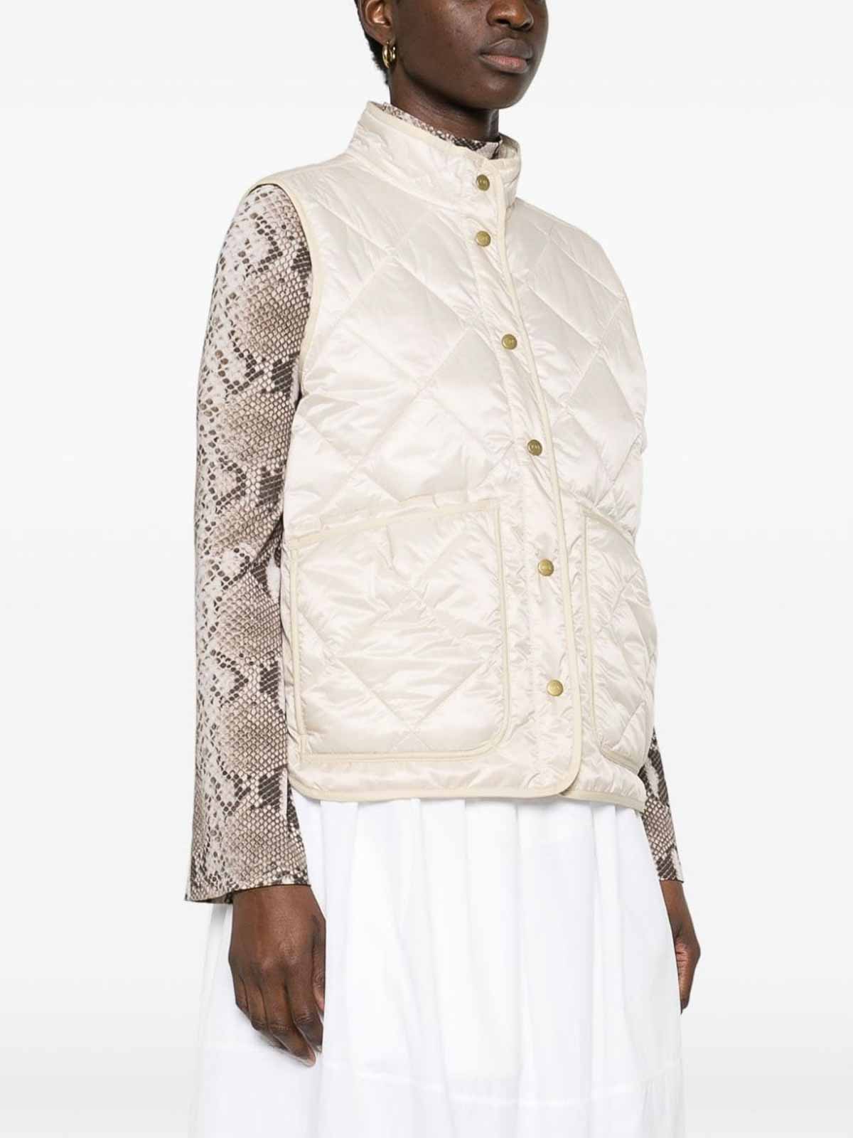 Shop Fay Quilted Down Vest In Blanco