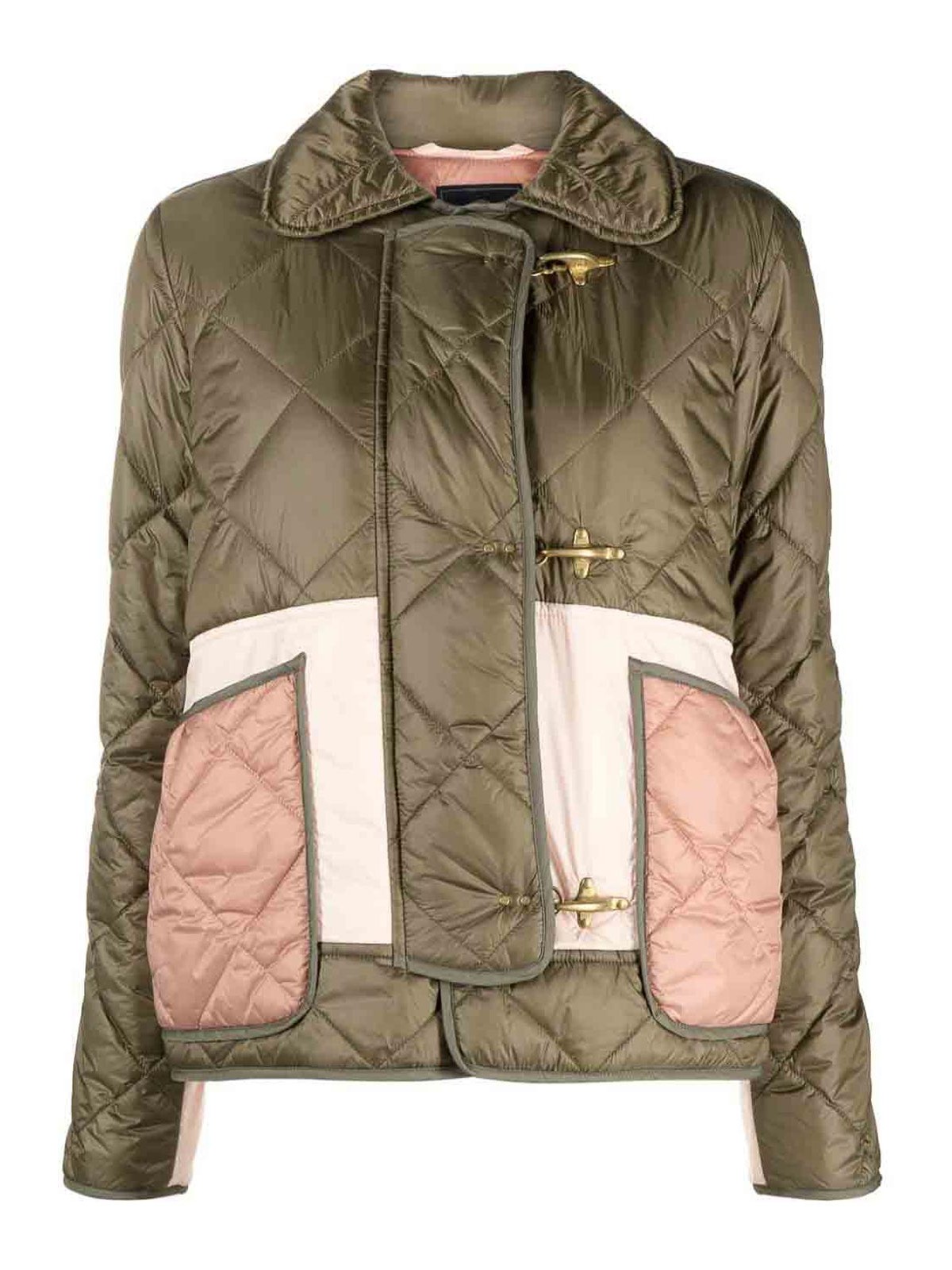Shop Fay Quilted Mini 3-hook Caban Jacket In Verde
