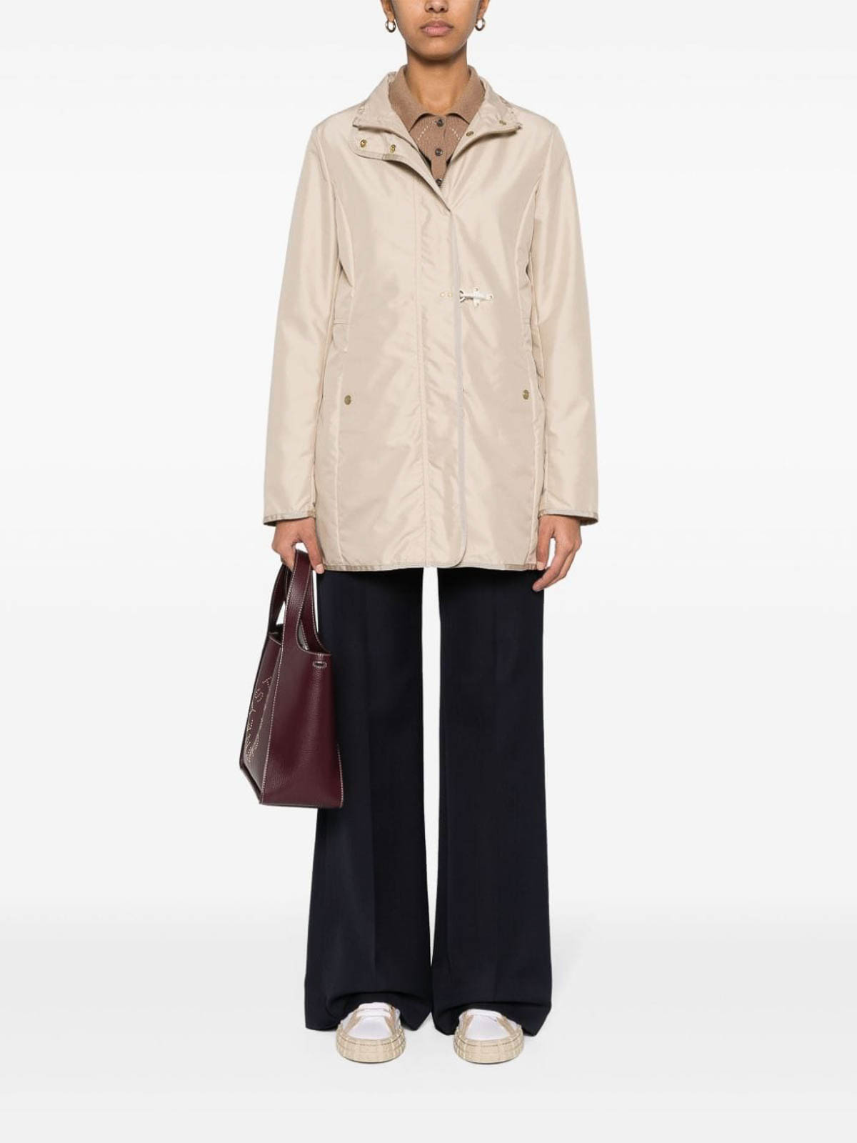 Shop Fay Virginia Coat Overcoat In Beis