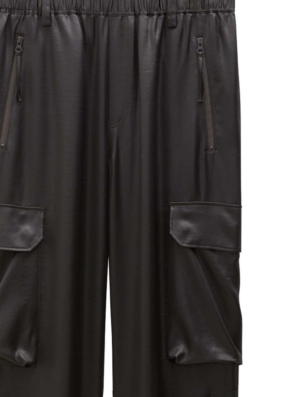 Shop Filippa K Glossy Cargo Trousers In Negro