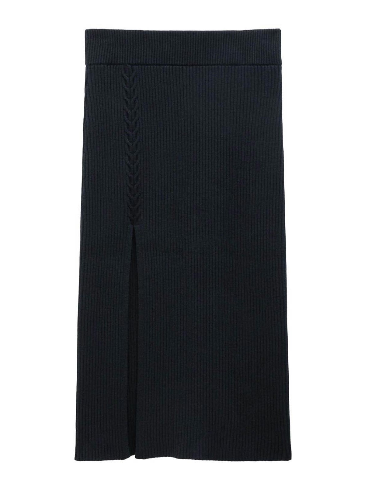 Shop Filippa K Cable Knit Asymmetrical Skirt In Negro