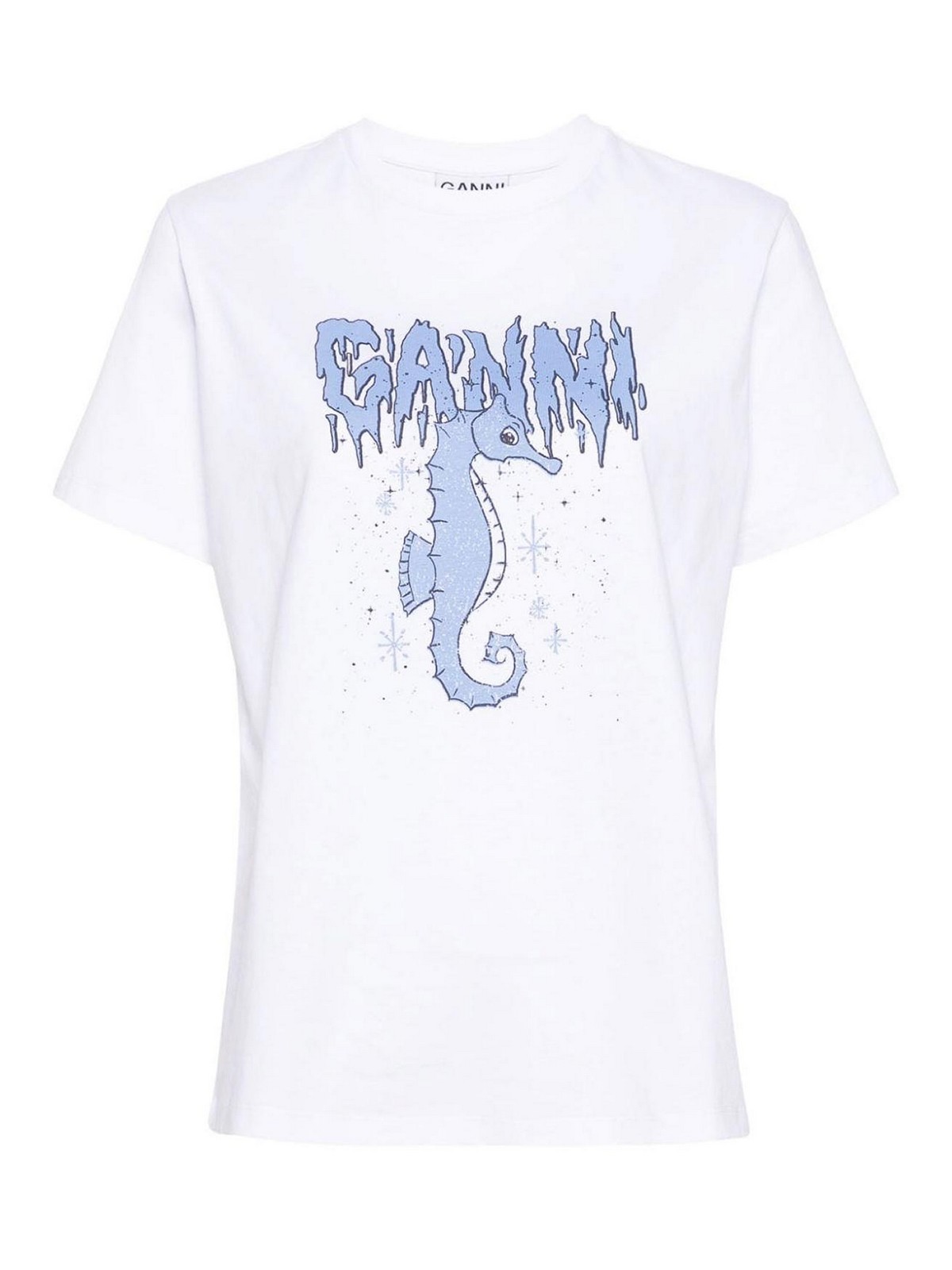 Shop Ganni Camiseta - Blanco In White
