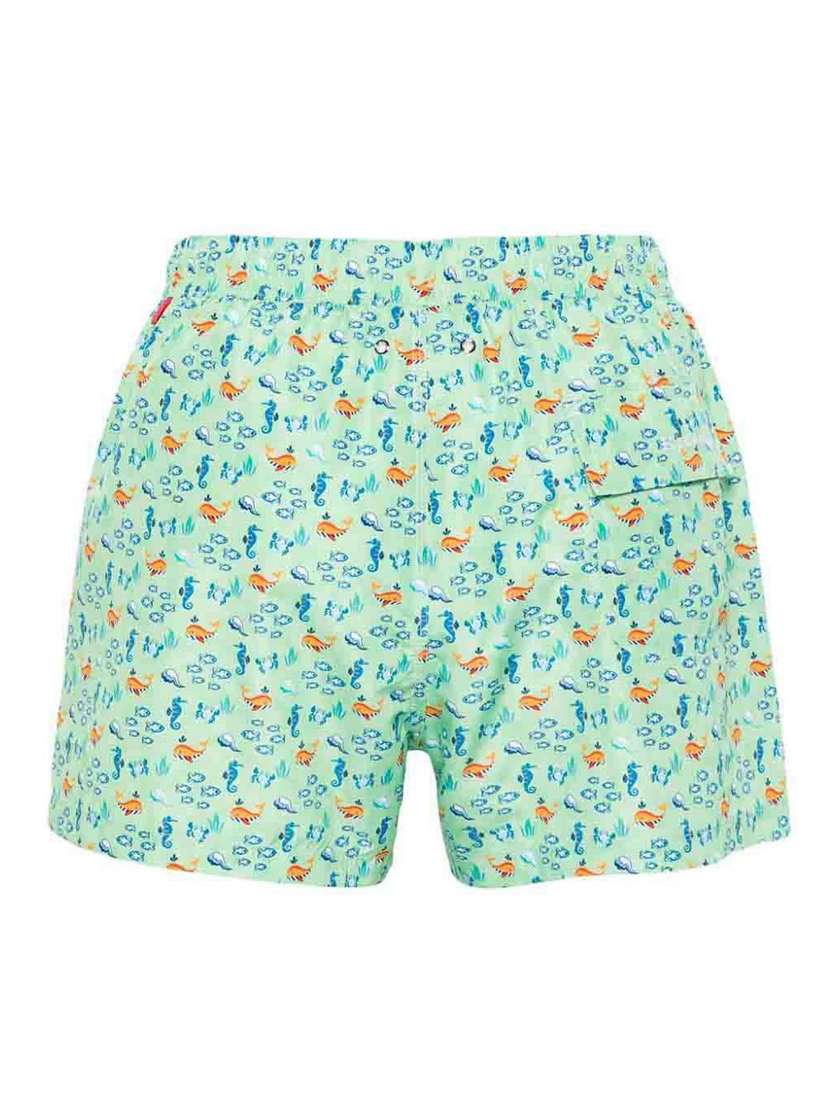 Shop Kiton Printed Swim Shorts In Verde