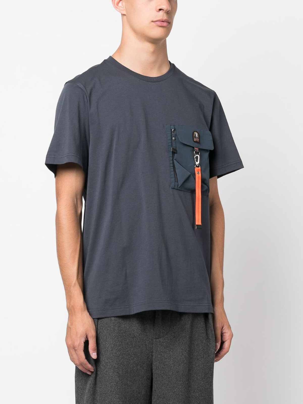 Shop Parajumpers Pocket Detail Cotton T-shirt In Blue