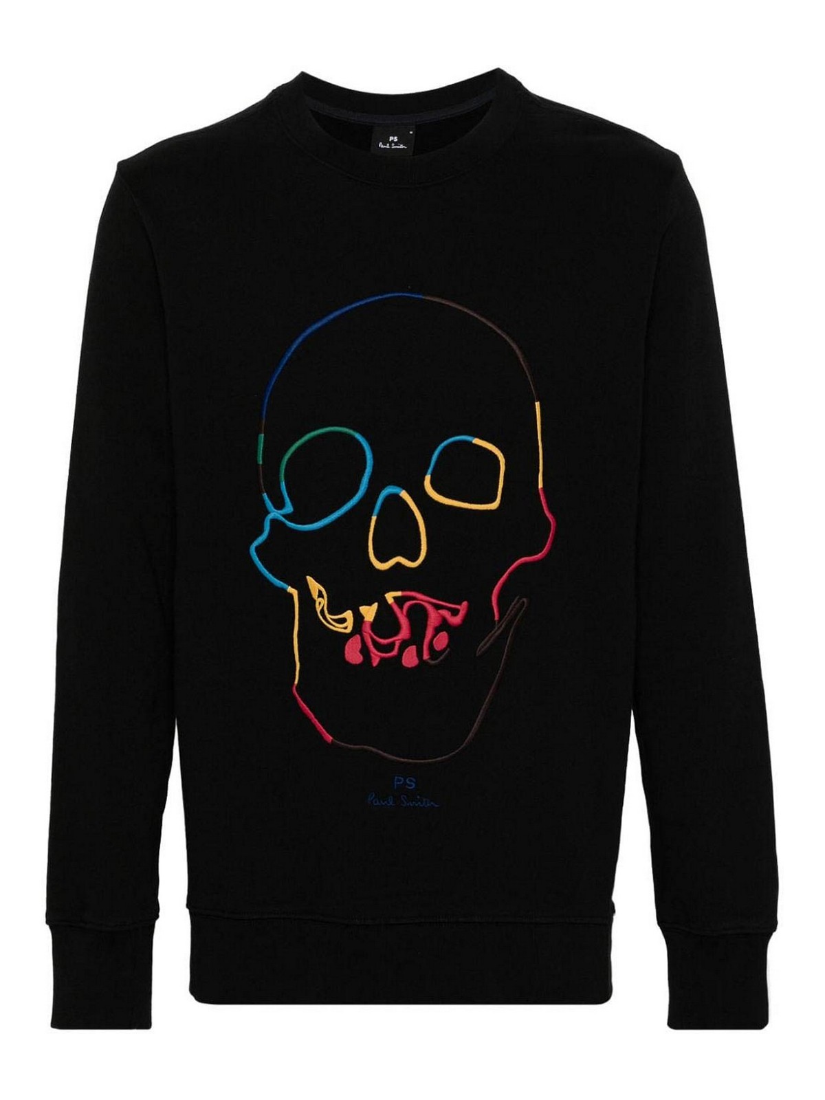 Shop Paul Smith Embroidered Skull Cotton Sweatshirt In Black