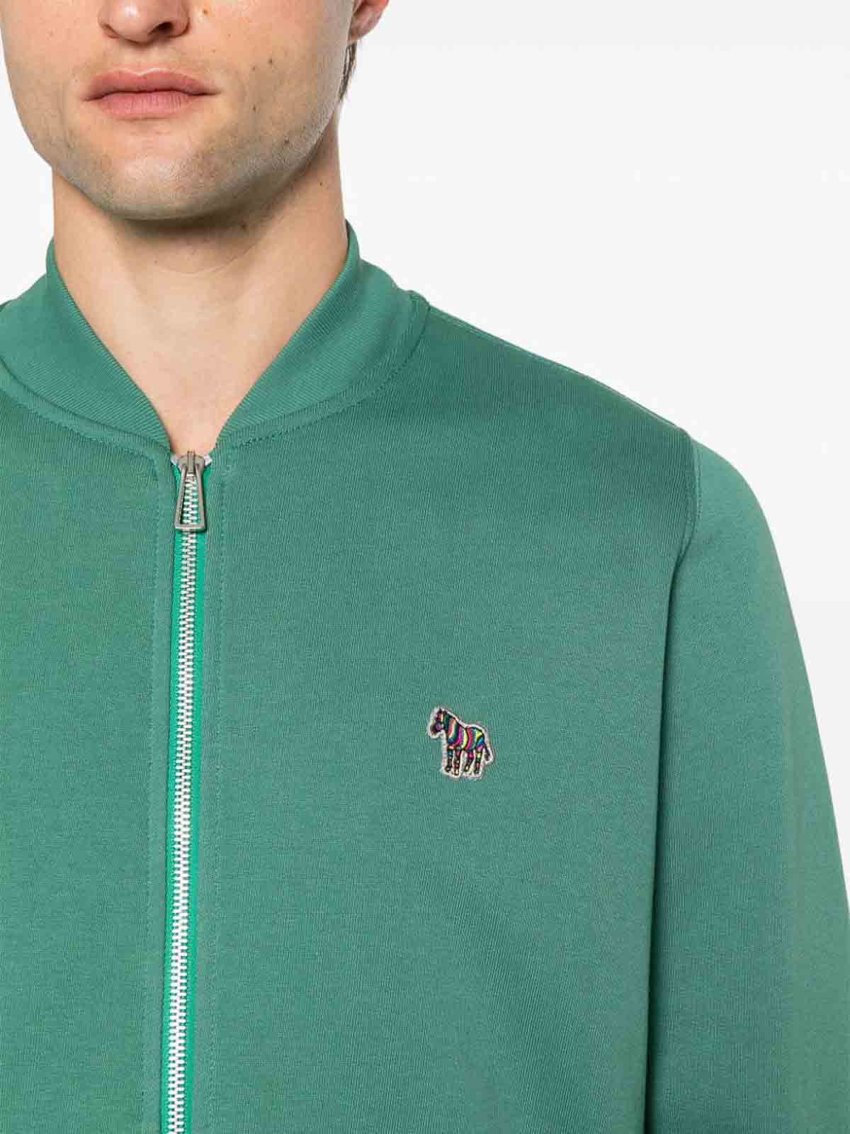 Shop Paul Smith Zebra Logo Bomber Jacket In Green