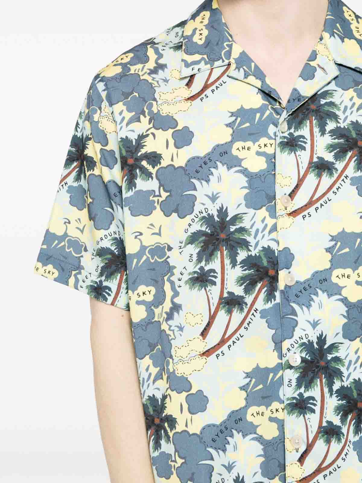 Shop Paul Smith Printed Casual Shirt In White