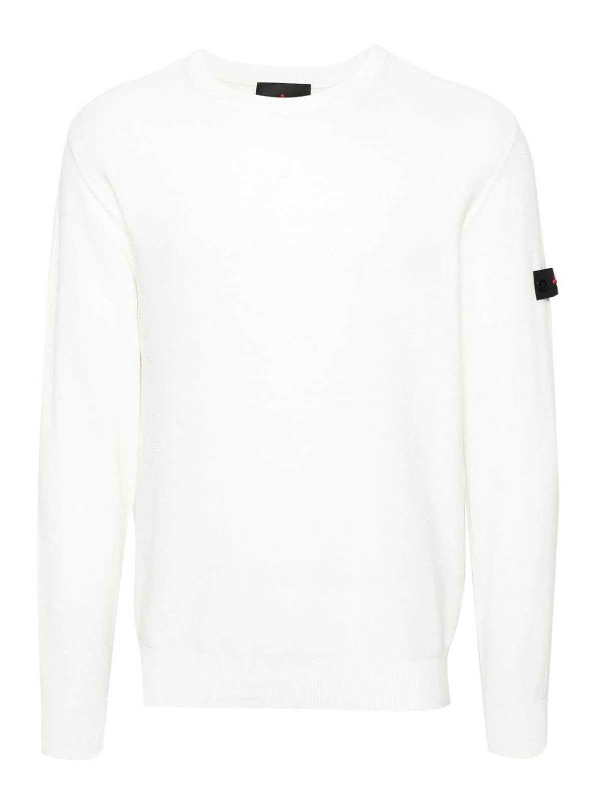 Shop Peuterey Cotton Crewneck Sweater In White