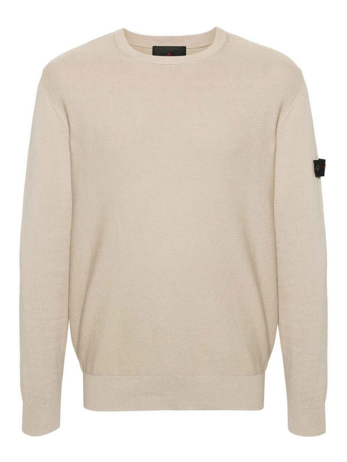Shop Peuterey Cotton Crewneck Sweater In Beige
