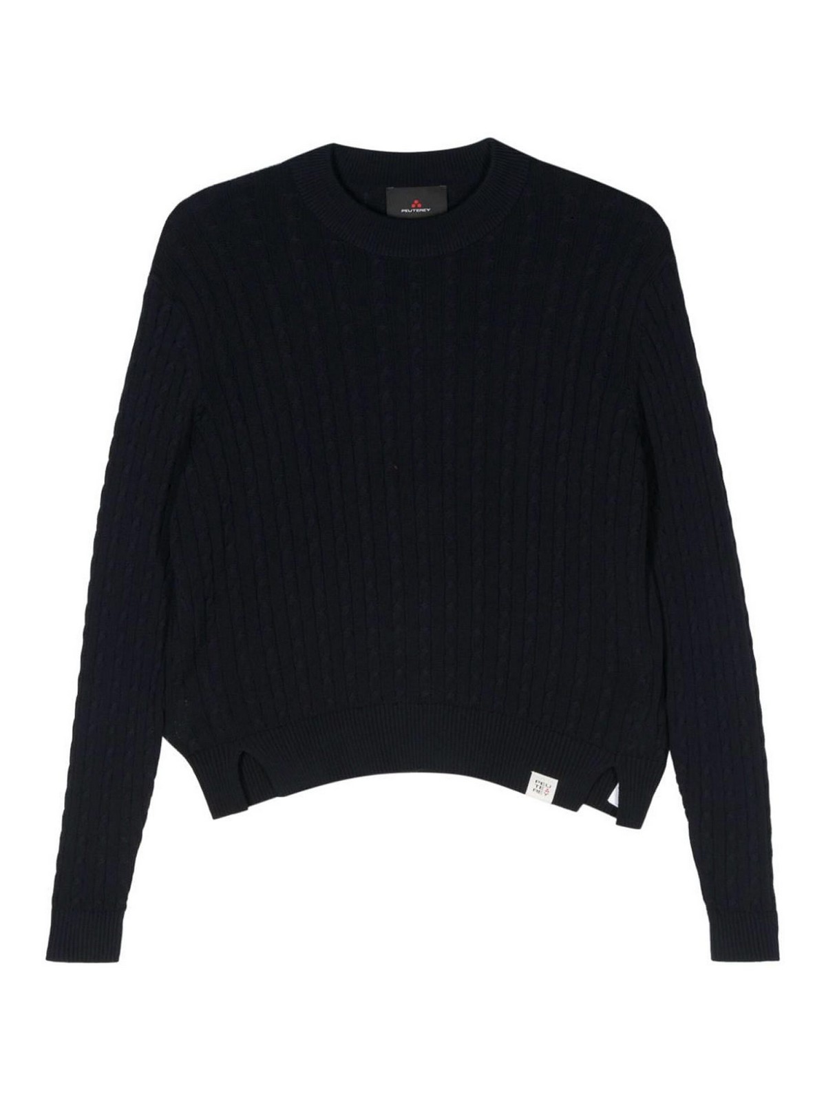 Shop Peuterey Cotton Crewneck Sweater In Blue