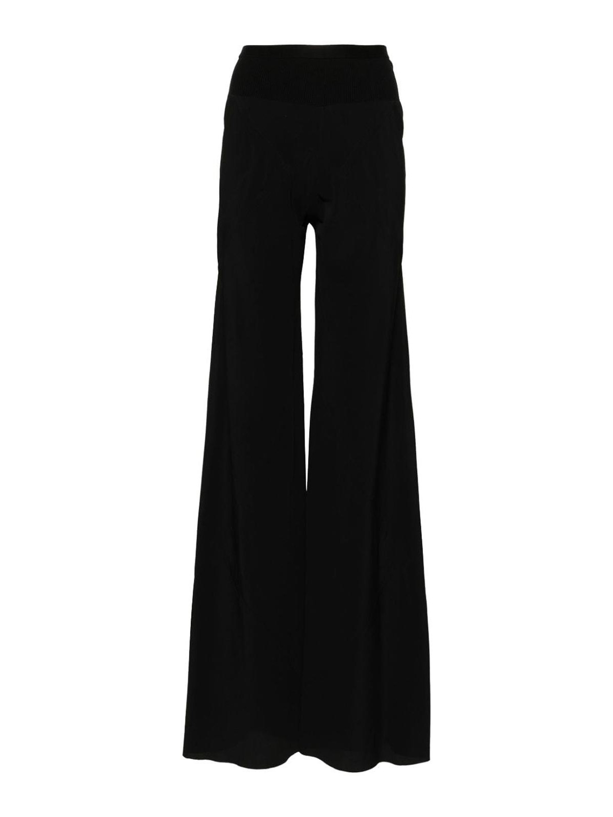 Rick Owens Silk Blend Trousers In Negro