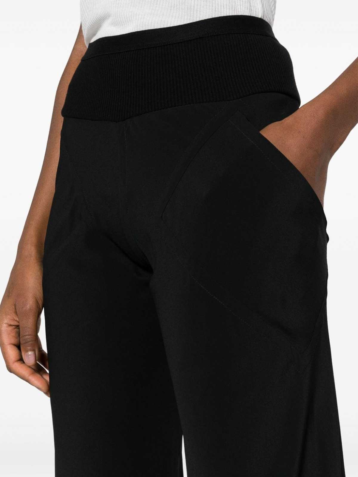 Shop Rick Owens Silk Blend Trousers In Negro