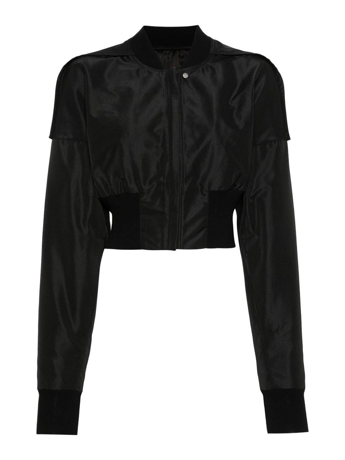 Rick Owens Cropped Bomber Jacket In Negro