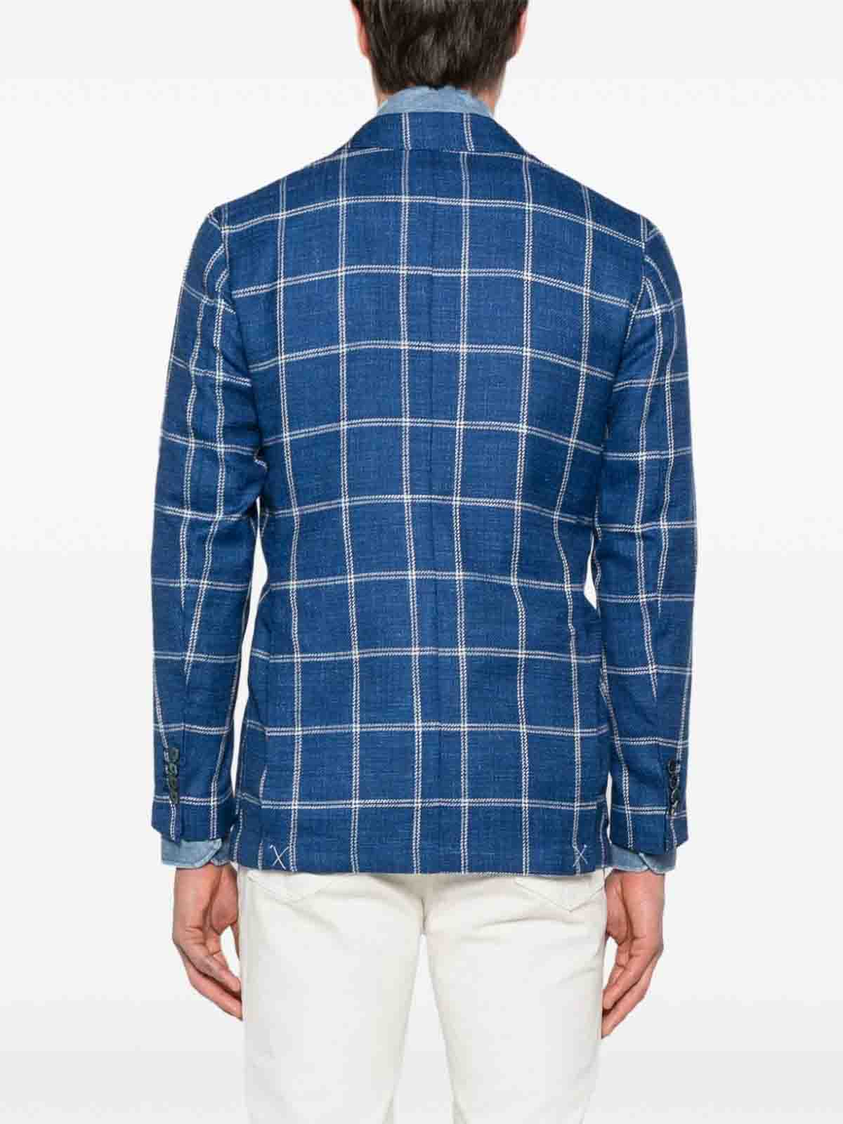Shop Sartorio Wool And Cotton Blend Jacket In Azul