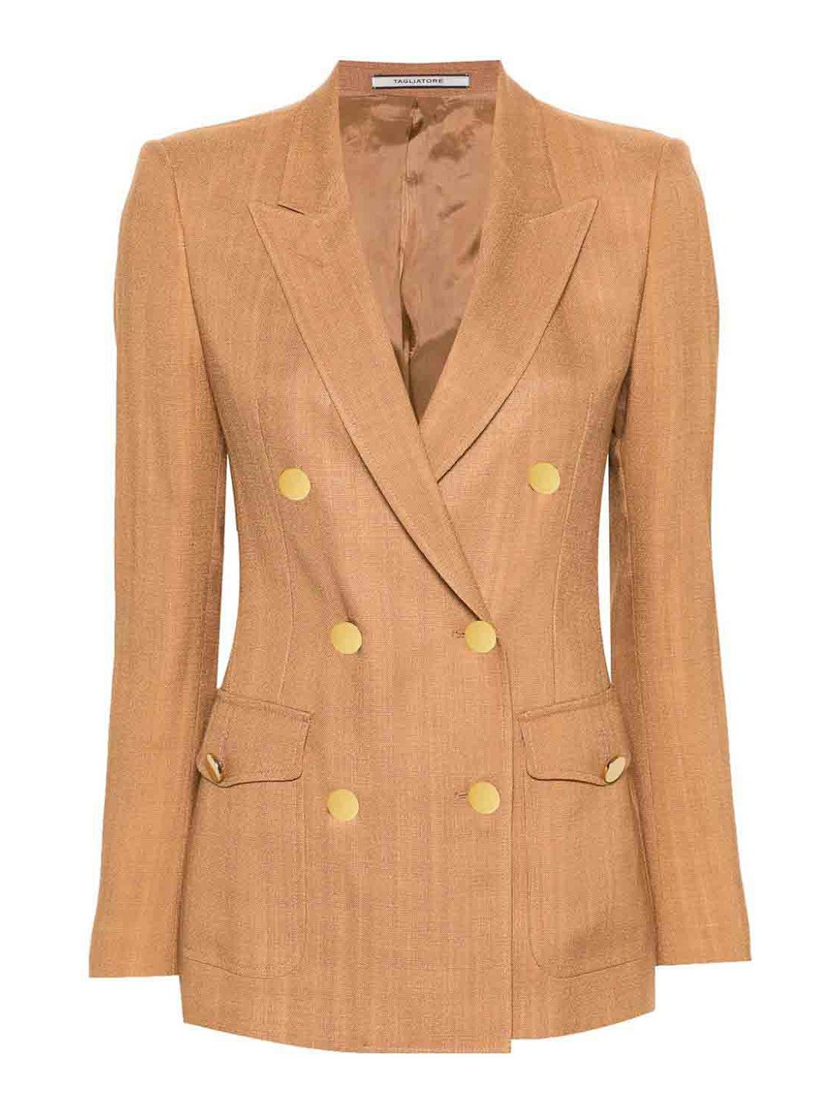 Shop Tagliatore Double-breasted Jacket In Beis