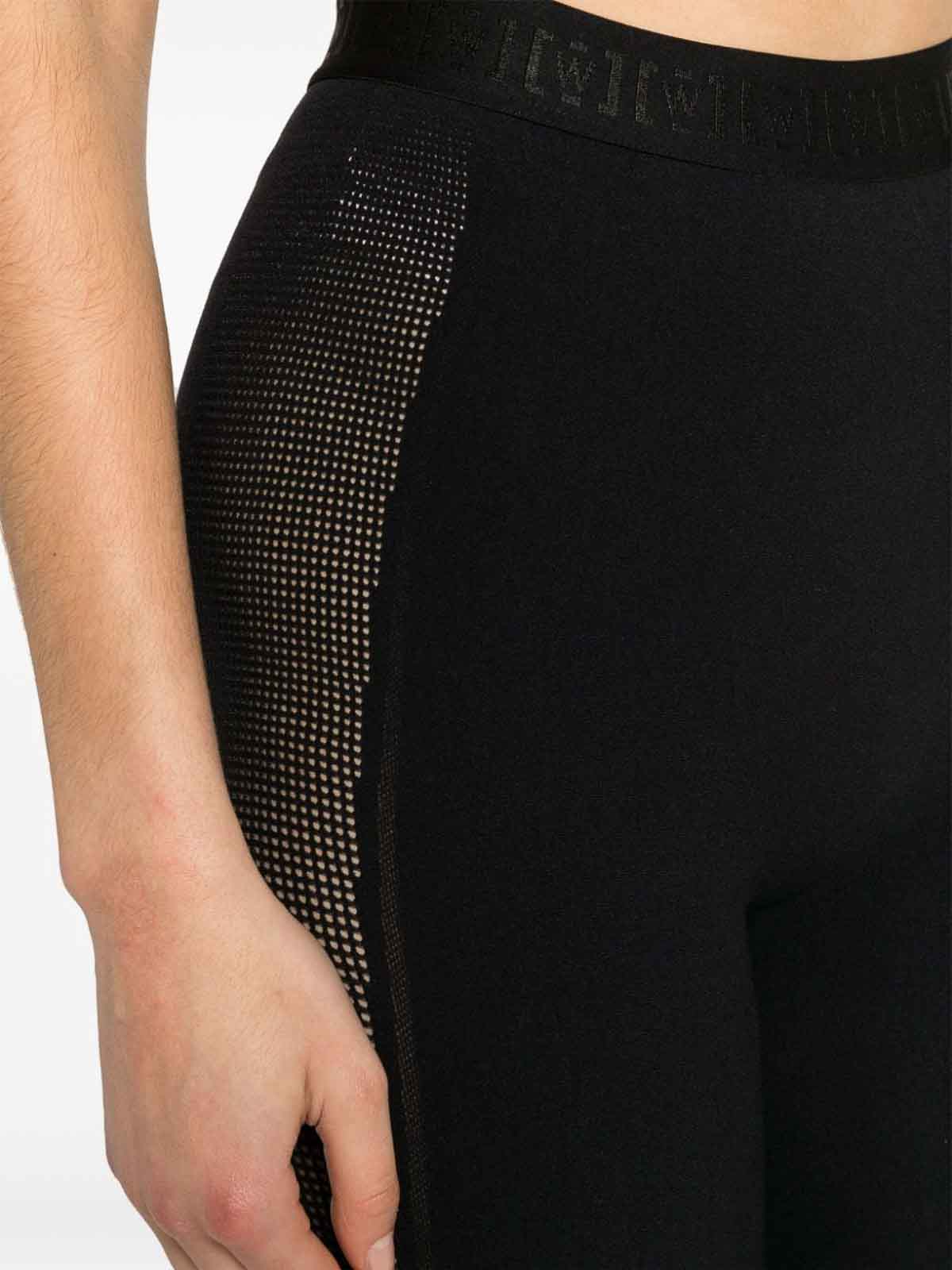 Shop Wolford Grid Net Leggings In Black