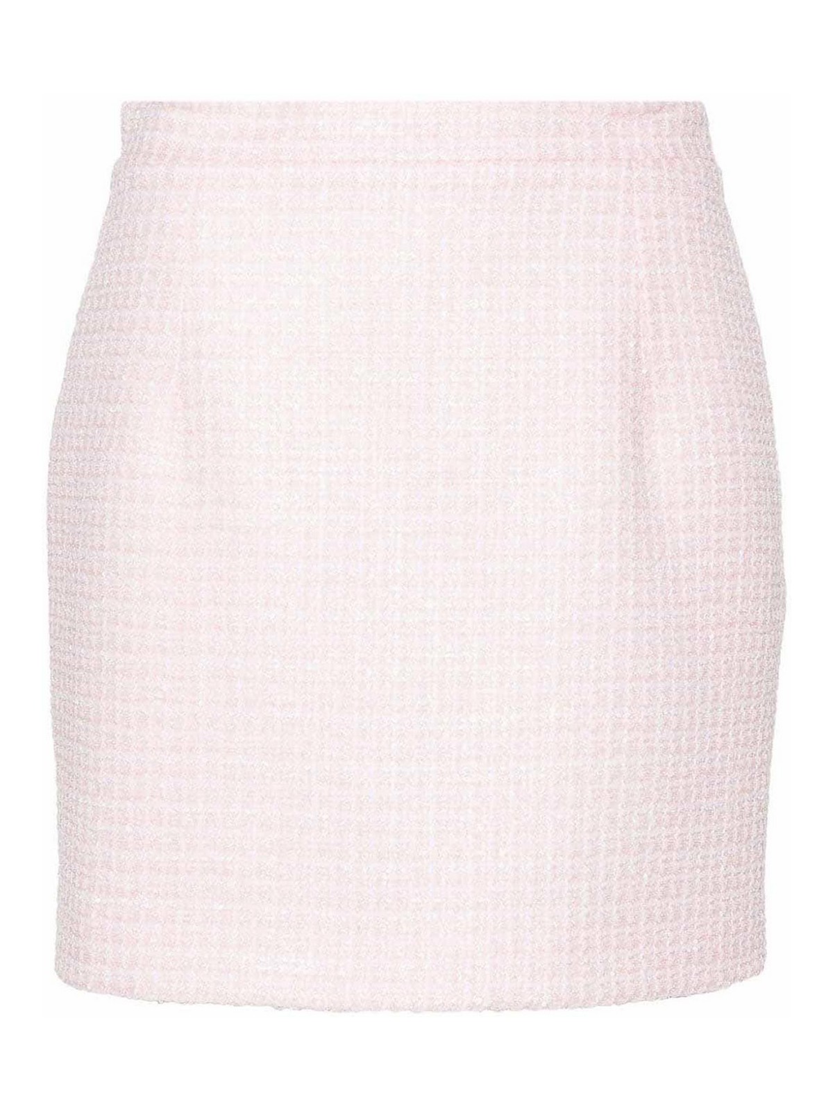 Shop Alessandra Rich Sequin Checked Tweed Mini Skirt In Rosado Claro