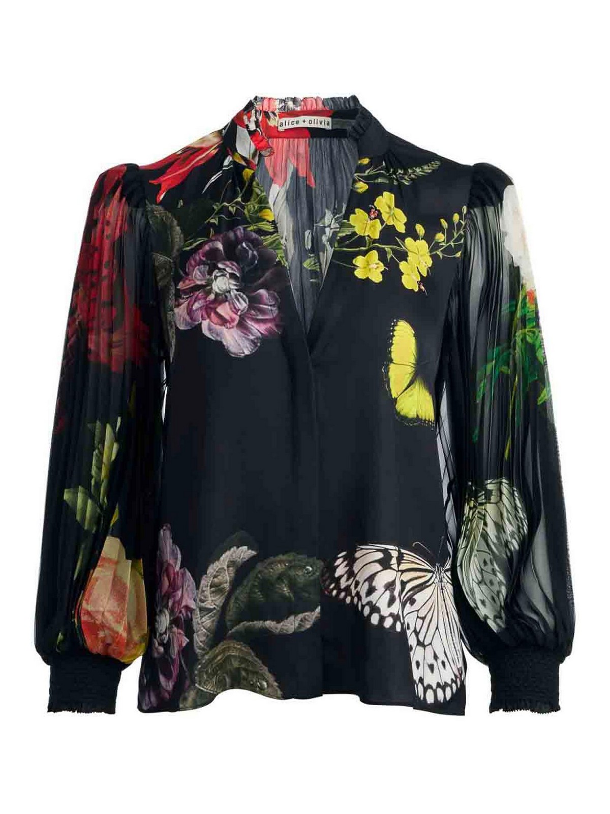 Shop Alice And Olivia Ilan Printed Blouse In Multicolor