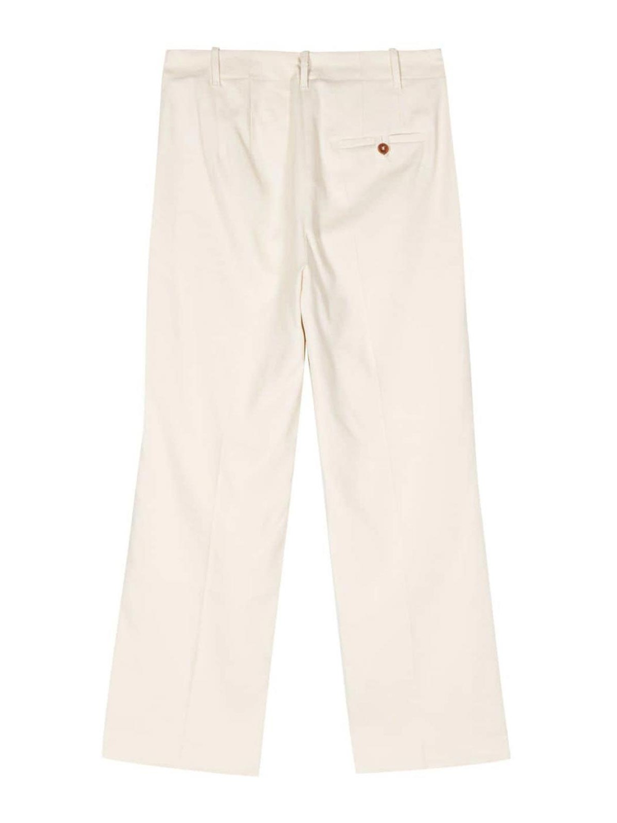 Shop Alysi Flared Linen Cropped Trousers In Blanco