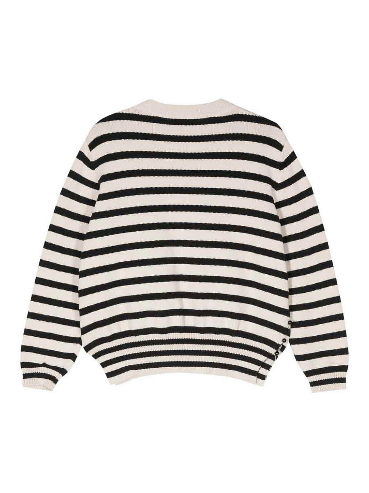 Shop Alysi Striped Sweater In Blanco