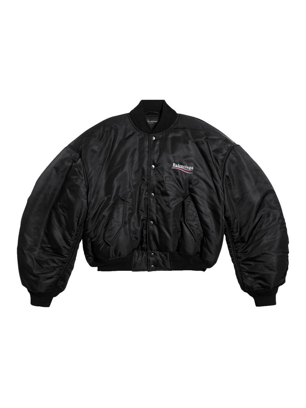 Balenciaga Logo-print Bomber Jacket In Negro