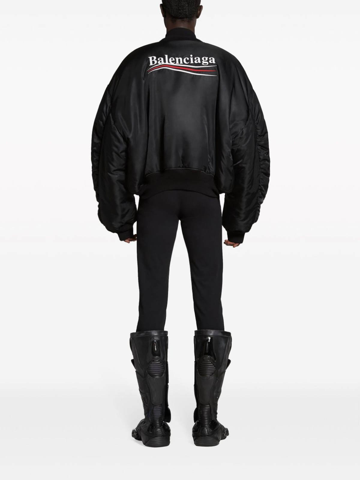 Shop Balenciaga Political Campaign Nylon Bomber Jacket In Negro