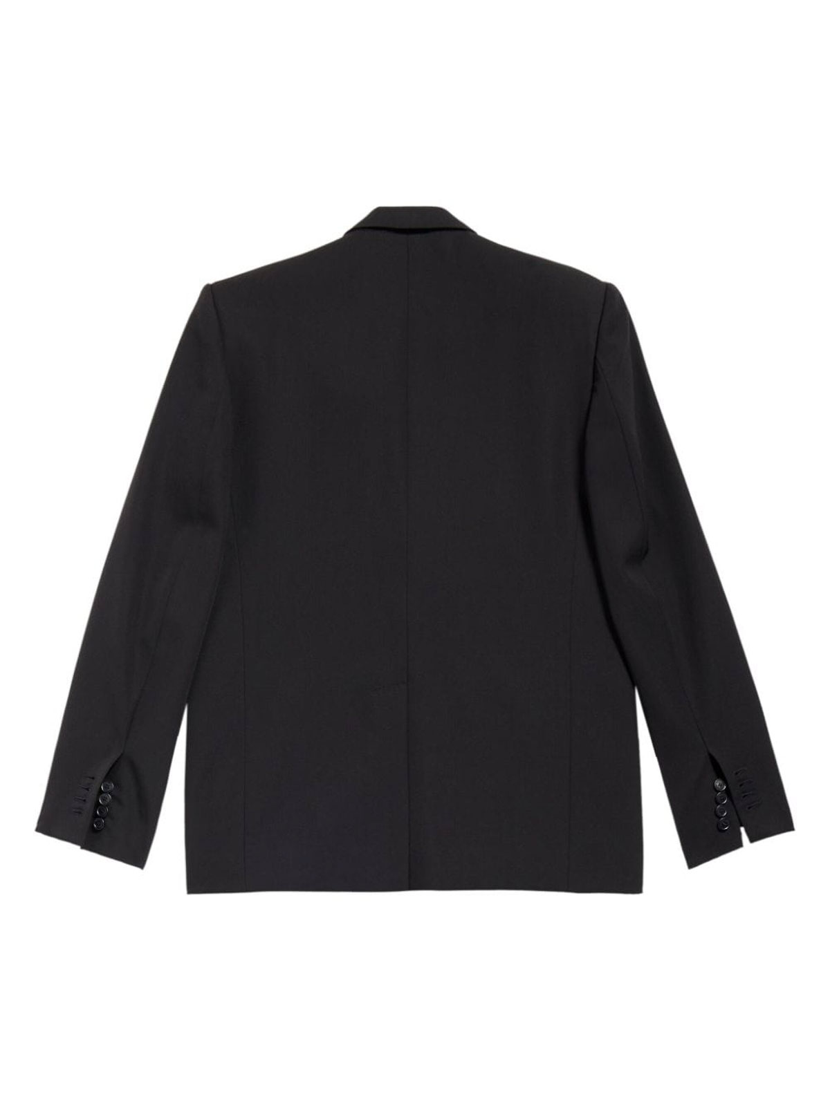 Shop Balenciaga Wool Single-breasted Blazer Jacket In Negro