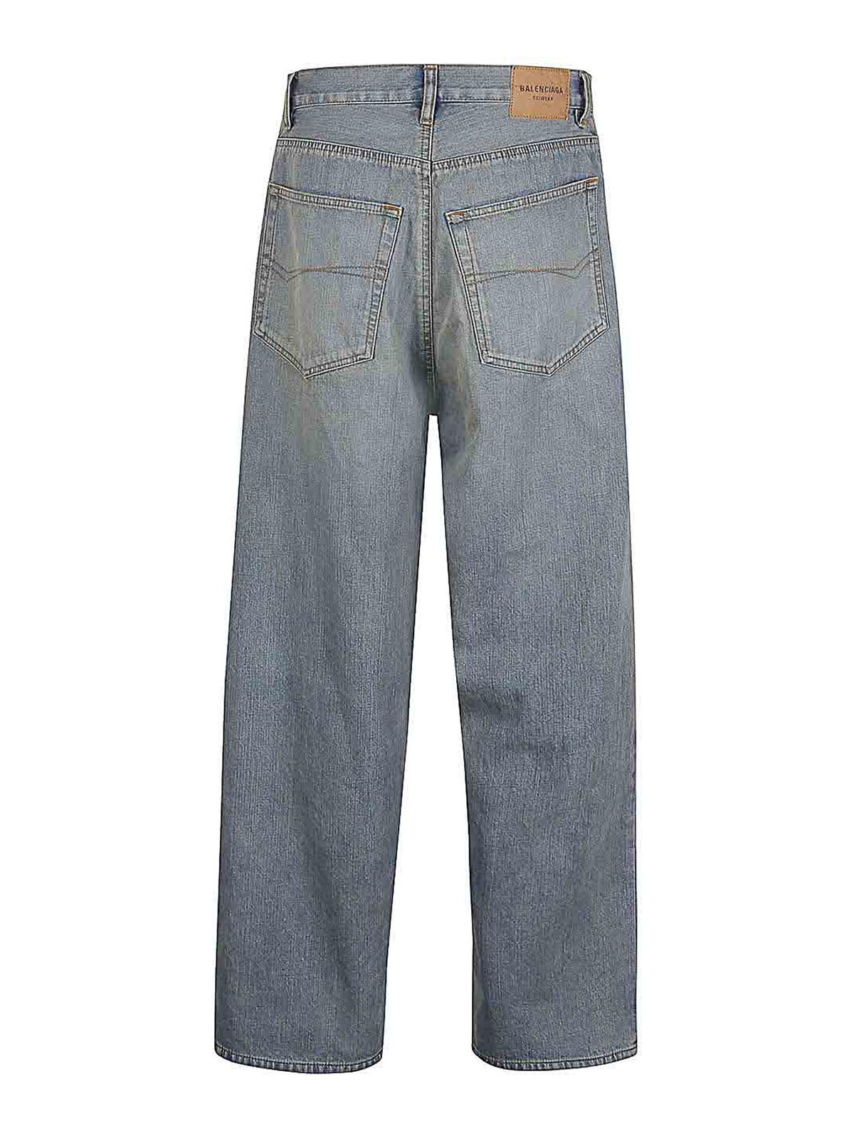 Shop Balenciaga Waterproof Cotton Jeans In Azul